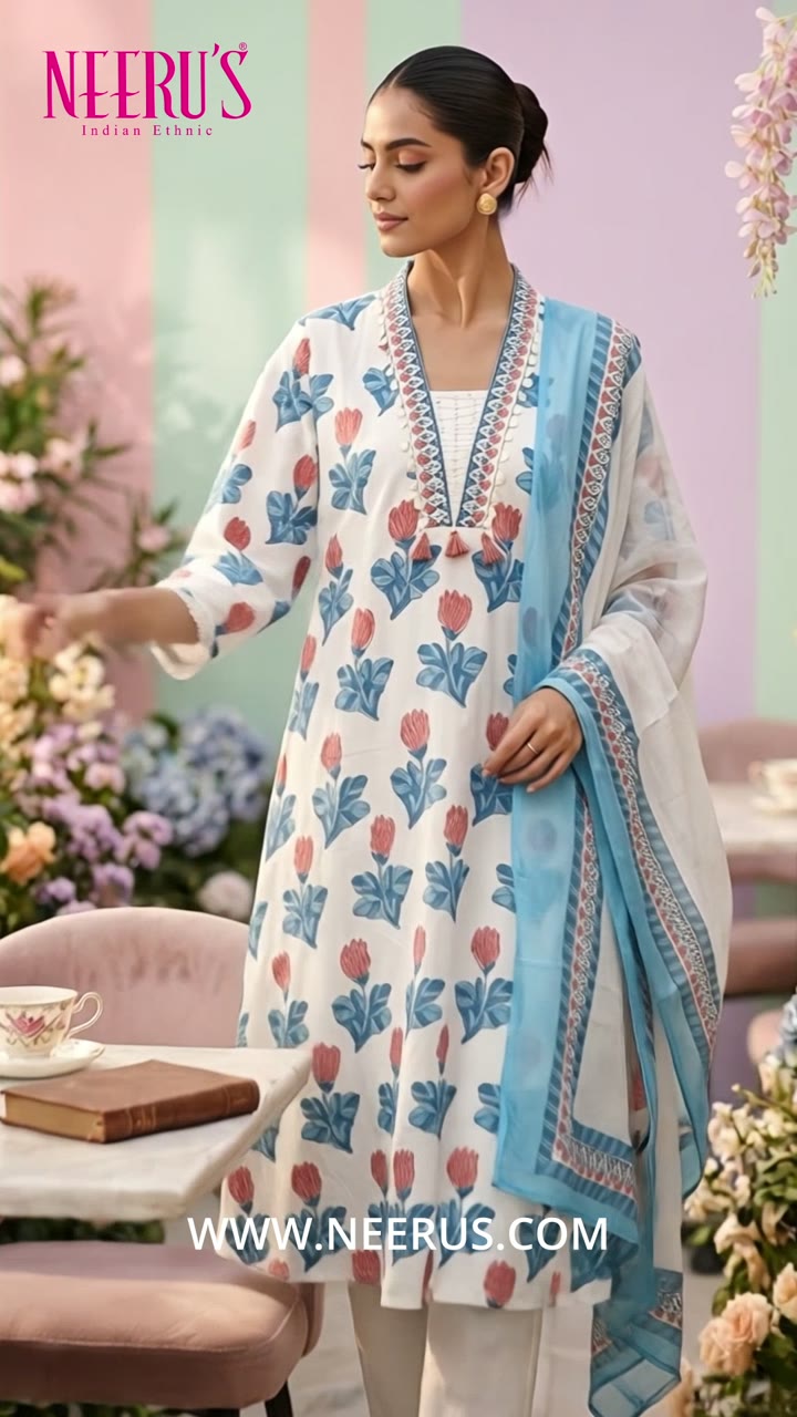 SUMMER CRUSH-BC023- Blue Cotton Printed 3PS